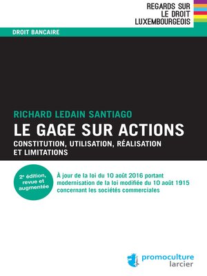 cover image of Le gage sur actions